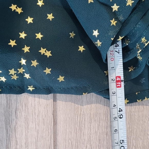 Bloomchic Green & Gold Glitter Star Print Longsleeve Dress - Picture 7 of 10